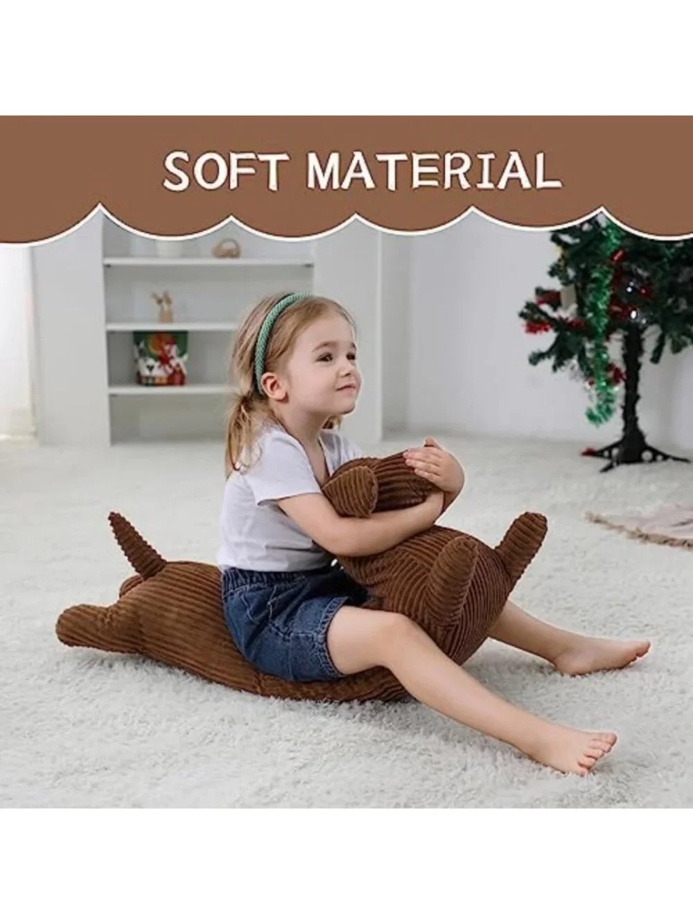 36” Plush Dachshund Stuffed Animal - Long Wiener Dog Body Pillow, Cuddly Toy